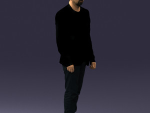 man in black jacket 0339 Model 3D
