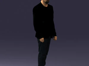 man in black jacket 0339 3D Model