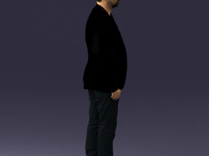 man in black jacket 0339 3D Model