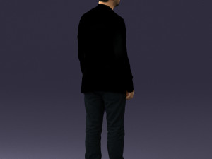 man in black jacket 0339 Model 3D