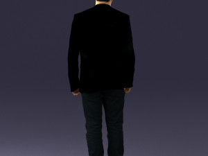 man in black jacket 0339 Model 3D