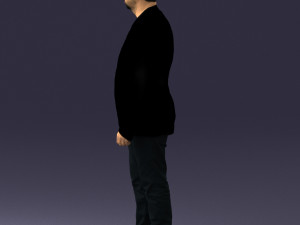 man in black jacket 0339 Model 3D