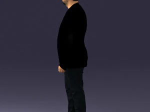 man in black jacket 0339 3D Model