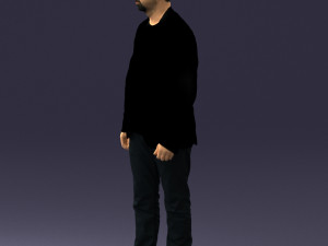 man in black jacket 0339 Model 3D