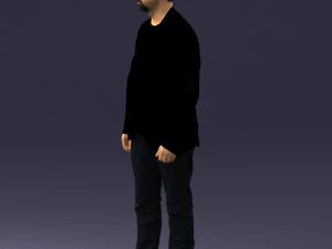man in black jacket 0339 3D Model