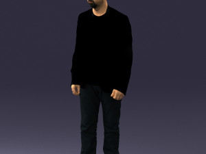 man in black jacket 0339 Model 3D