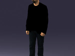 man in black jacket 0339 3D Model