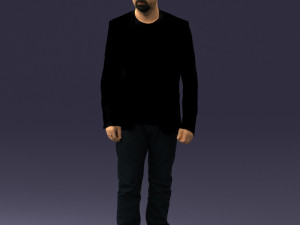 man in black jacket 0339 Model 3D