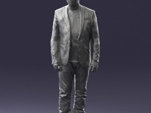 man in black jacket 0339 Model 3D