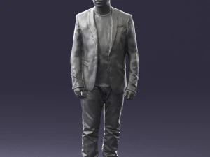 man in black jacket 0339 3D Model