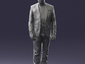 man in black jacket 0339 Model 3D