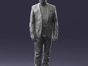 man in black jacket 0339 3D Model