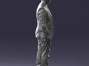 man in black jacket 0339 3D Model