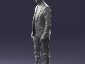 man in black jacket 0339 Model 3D
