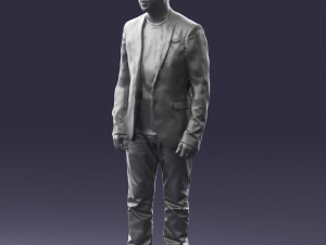 man in black jacket 0339 Model 3D