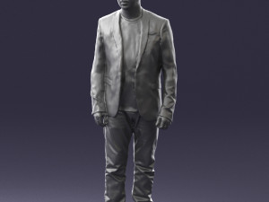 man in black jacket 0339 Model 3D