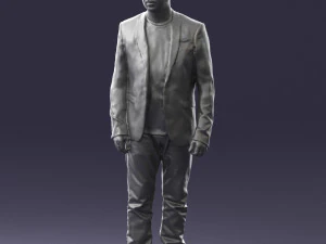 man in black jacket 0339 3D Model