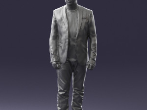 man in black jacket 0339 Model 3D