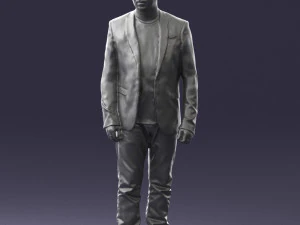 man in black jacket 0339 3D Model