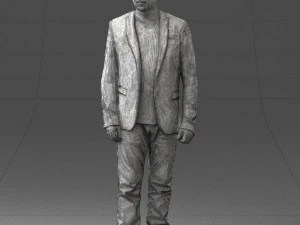 man in black jacket 0339 3D Model