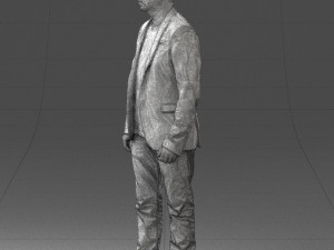 man in black jacket0339 3d print ready Model Cetak 3D