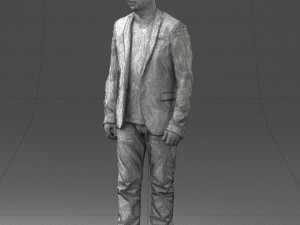 man in black jacket0339 3d print ready Model Cetak 3D