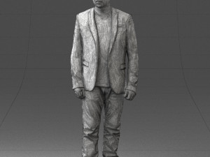 man in black jacket0339 3d print ready Model Cetak 3D
