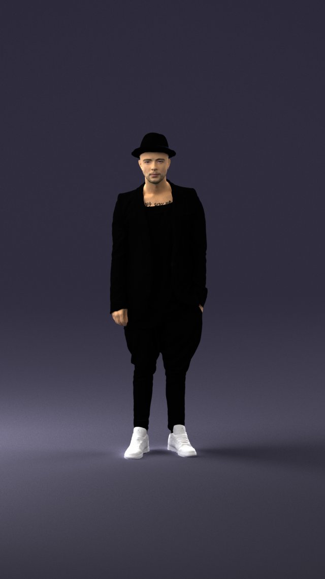 man in stylish black blazer 0341 Modelo 3D .c4d .max .obj .3ds .fbx .stl .blend 