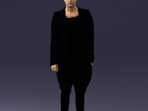 мужчина в стильном черном пиджаке 0341 3D Модель