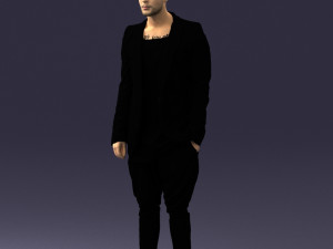man in stylish black blazer 0341 Modelo 3D