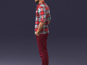 man in plaid shirt 0342 3D Model