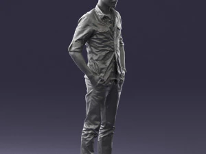 man in plaid shirt 0342 3D Model