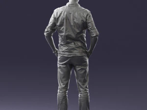 man in plaid shirt 0342 3D Model