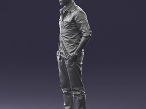 man in plaid shirt 0342 3D Model