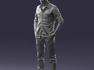 man in plaid shirt 0342 3D Model