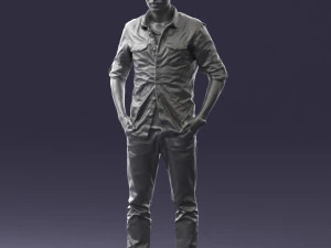 man in plaid shirt 0342 3D Model