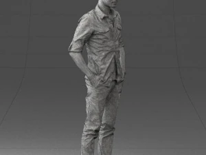 man in plaid shirt 0342 3D Model