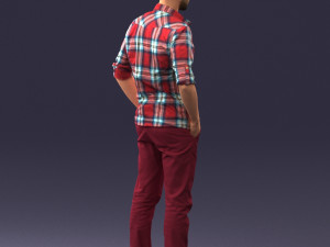 man in plaid shirt 0342 3d print ready 3D-printmodel
