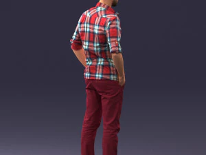 man in plaid shirt 0342 3d print ready 3D Print Model