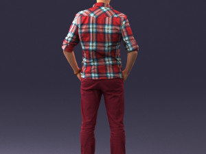 man in plaid shirt 0342 3d print ready 3D-printmodel