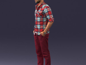 man in plaid shirt 0342 3d print ready 3D-printmodel