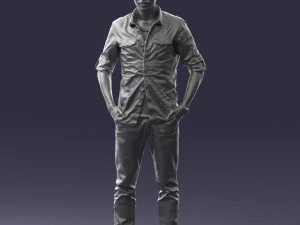 man in plaid shirt 0342 3d print ready 3D Print Model