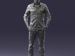 man in plaid shirt 0342 3d print ready 3D-printmodel