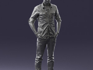 man in plaid shirt 0342 3d print ready 3D-printmodel