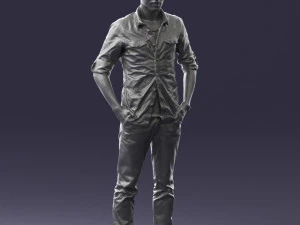 man in plaid shirt 0342 3d print ready 3D Print Model