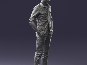 man in plaid shirt 0342 3d print ready 3D-printmodel