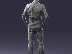 man in plaid shirt 0342 3d print ready 3D-printmodel