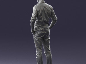 man in plaid shirt 0342 3d print ready 3D-printmodel