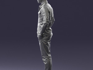 man in plaid shirt 0342 3d print ready 3D-printmodel