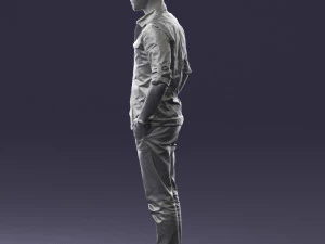 man in plaid shirt 0342 3d print ready 3D Print Model